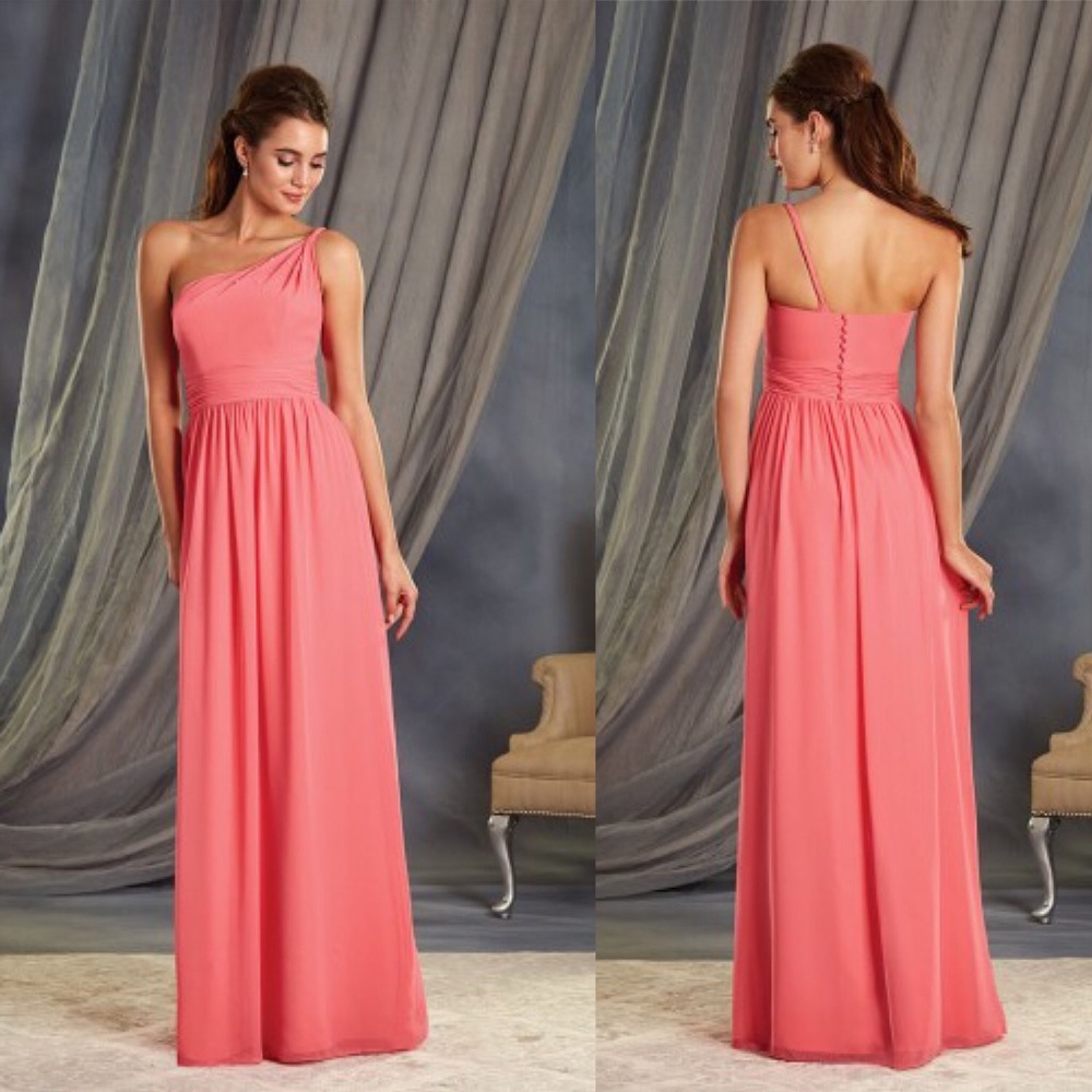 Alfred Angelo One Shoulder Bridesmaid Dress - Gold